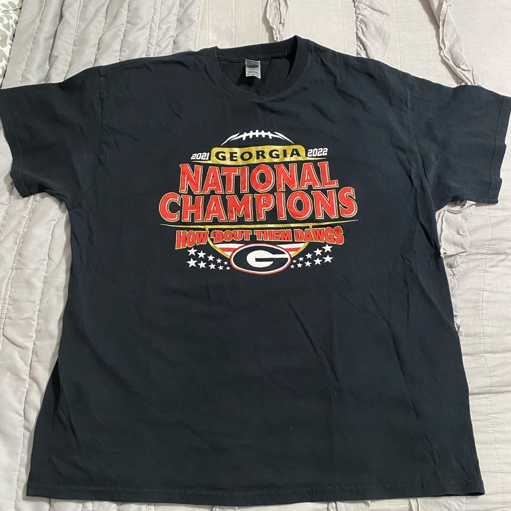 Georgia National Champions Black T-Shirt gildan